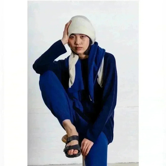 MJ. WATSON Cashmere Jogger - NAVY Size Large - Picture 8 of 15